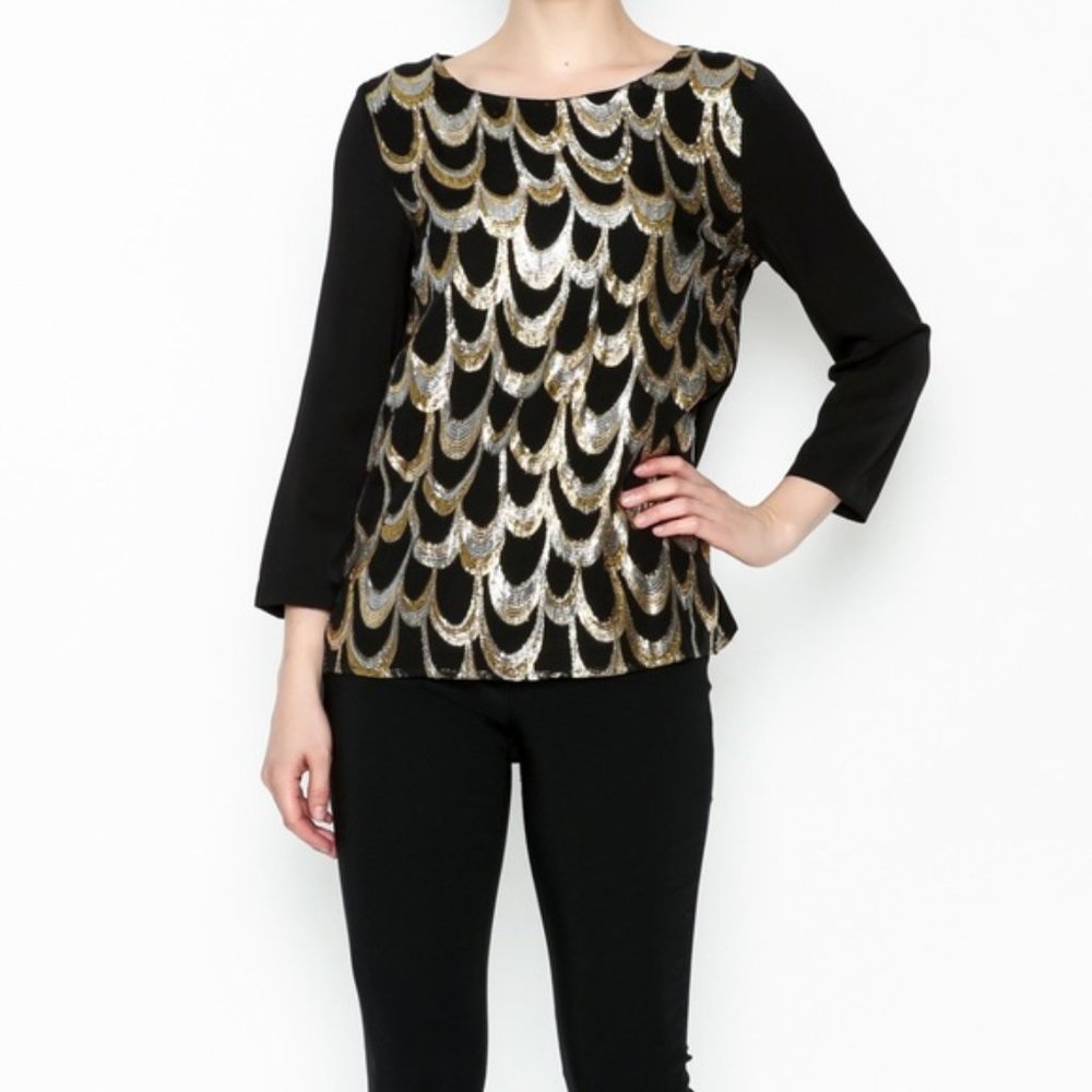 Anthropologie Skies Are Blue Monaco Silk Shirt